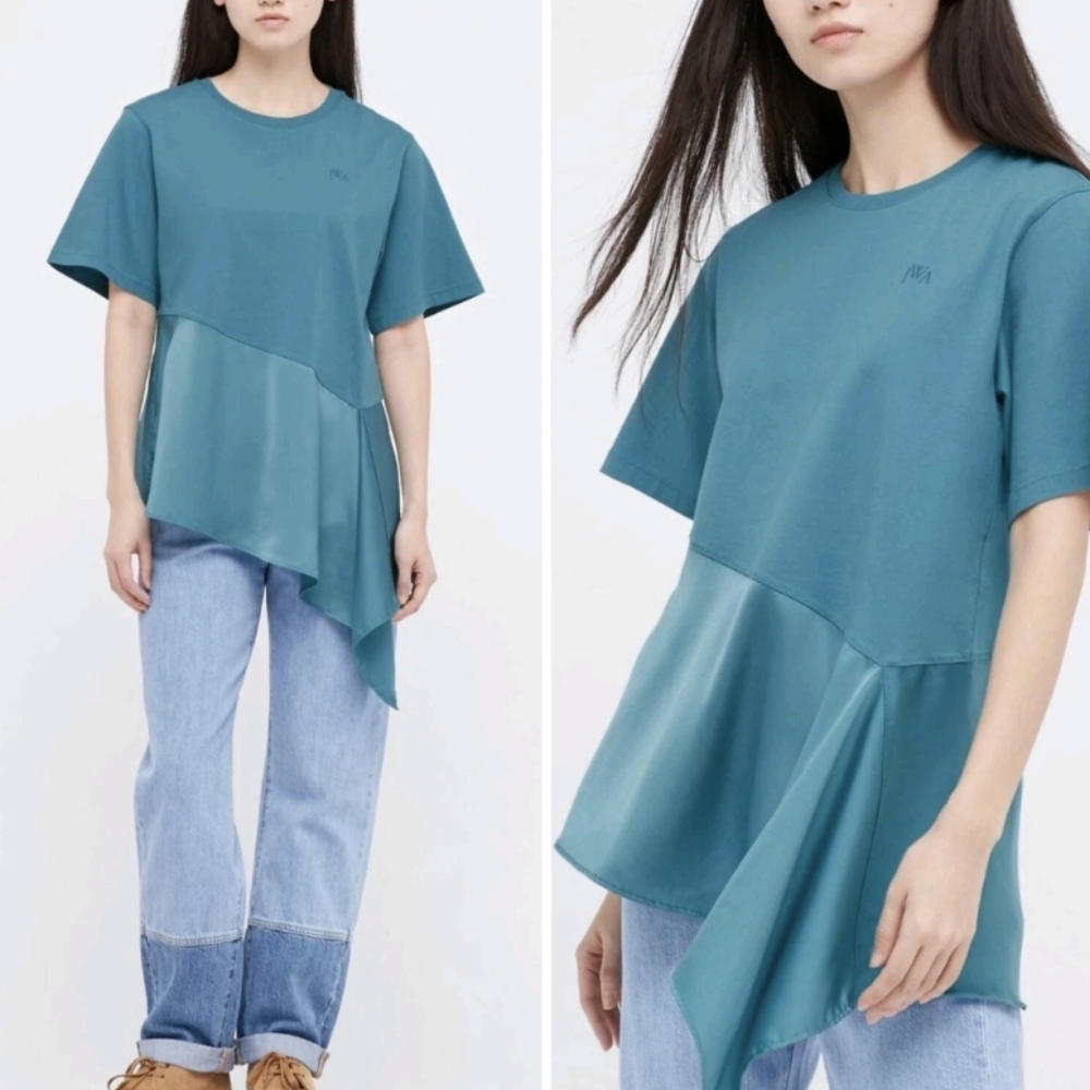 JW ANDERSON x uniqlo flared hem asymmetrical short sleeve t-shirt - size m